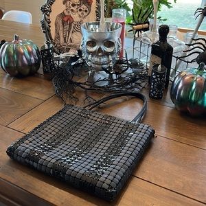 MARLO black metal chain handbag